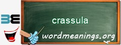 WordMeaning blackboard for crassula